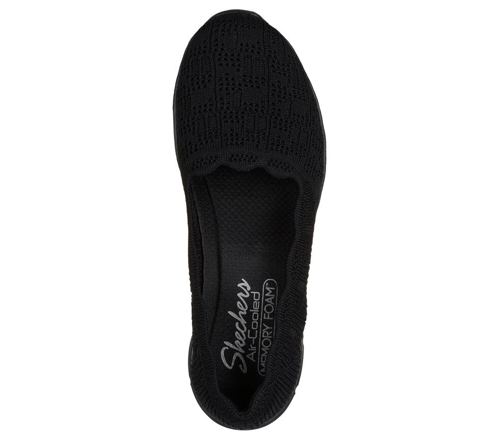 Women Skechers Seager - Higherself Slip On Shoes Black  USA |  9208-OPUFA