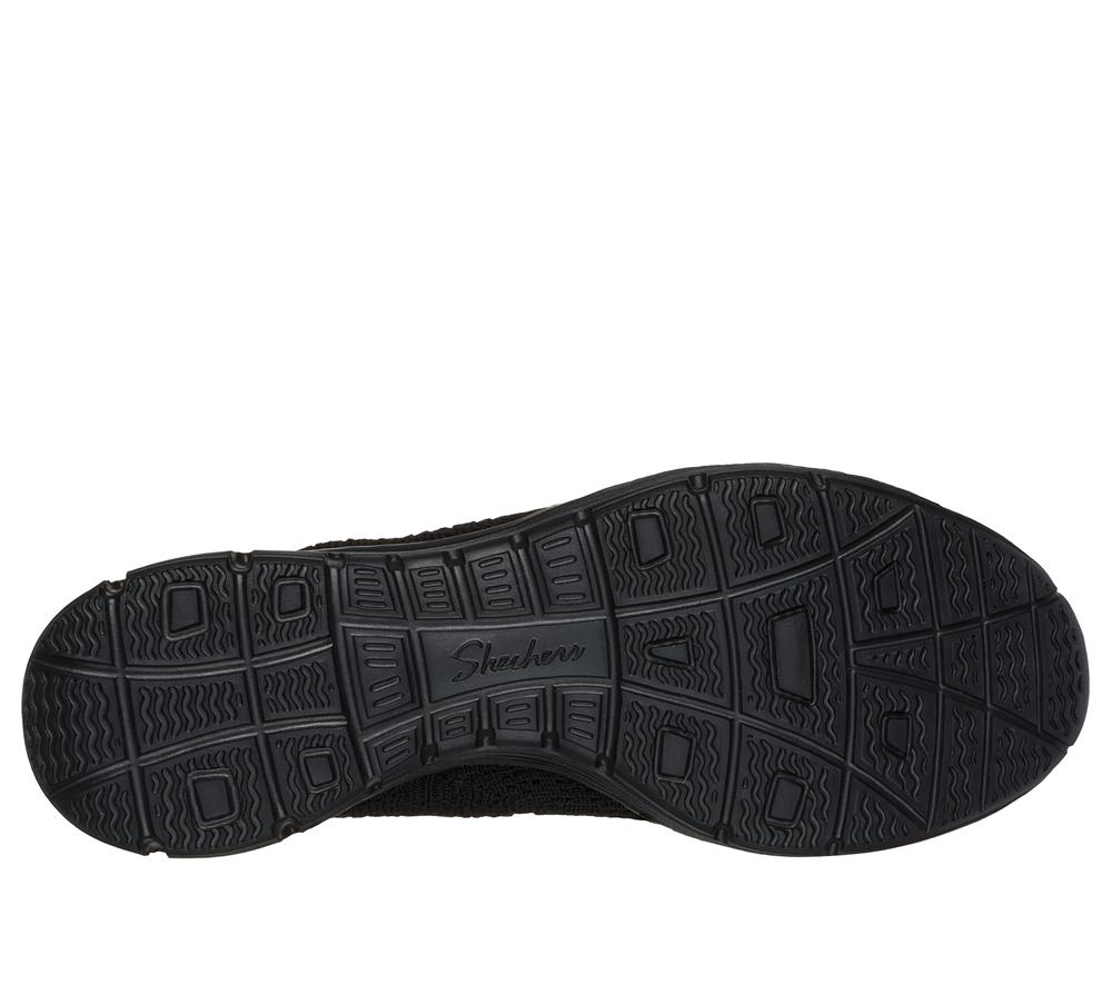 Women Skechers Seager - Higherself Slip On Shoes Black  USA |  9208-OPUFA