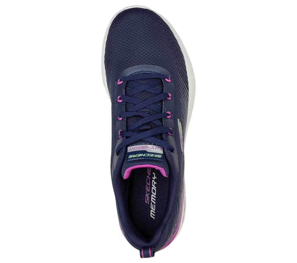 Women Skechers Skech-Air Dynamight - Luminosity Lace Up Shoes Navy / Purple  USA |  8612-IQJMY