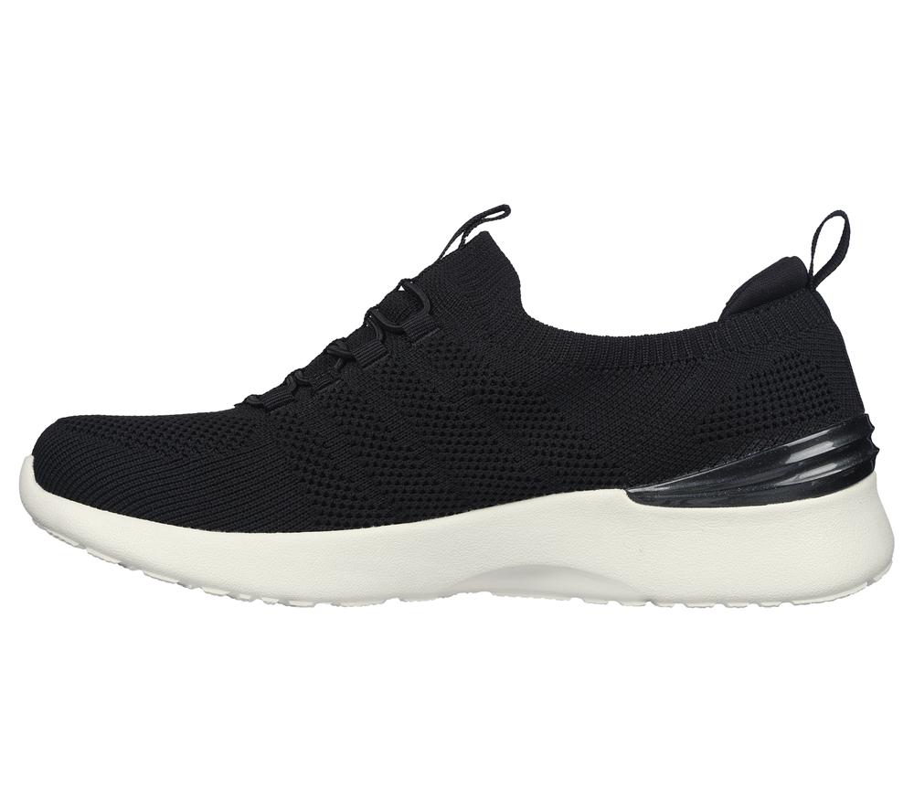 Women Skechers Skech-Air Dynamight - Perfect Steps Slip On Shoes Black / White  USA |  8057-PVXJK