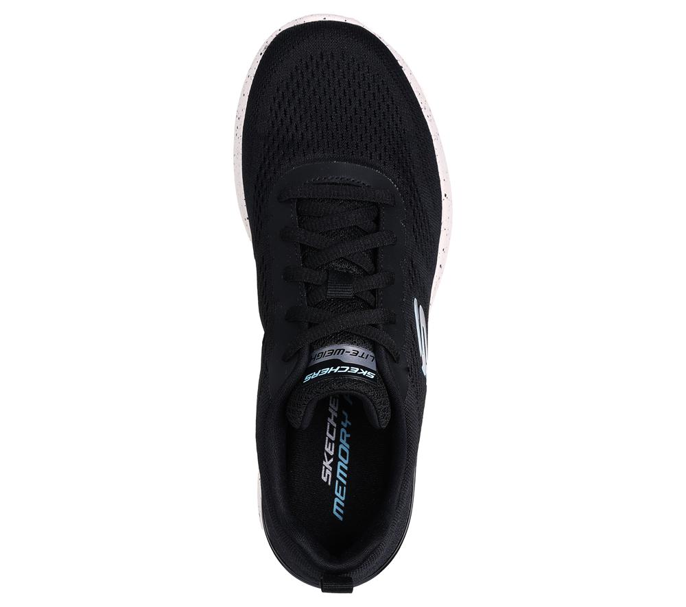 Women Skechers Skech-Air Dynamight - So Sleek Lace Up Shoes Black / Aqua  USA |  9307-XEQOD