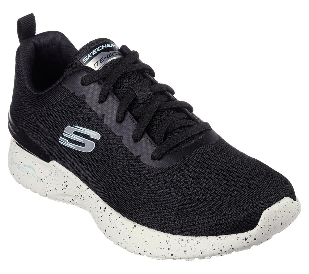 Women Skechers Skech-Air Dynamight - So Sleek Lace Up Shoes Black / Aqua  USA |  9307-XEQOD