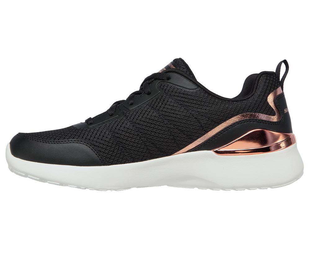 Women Skechers Skech-Air Dynamight - The Halcyon Lace Up Shoes Black / Rose Gold  USA |  0962-BSTQM