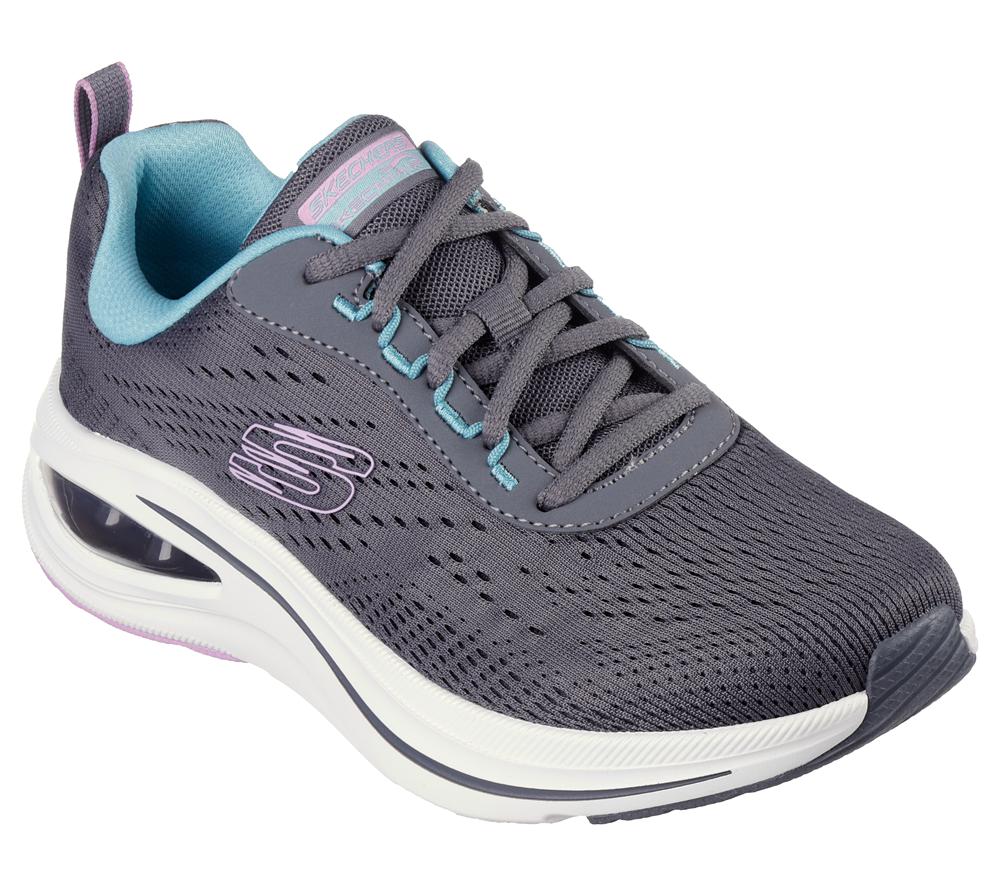Women Skechers Skech-Air Meta - Aired Out Lace Up Shoes Charcoal / Multicolor  USA |  6295-KSIDW
