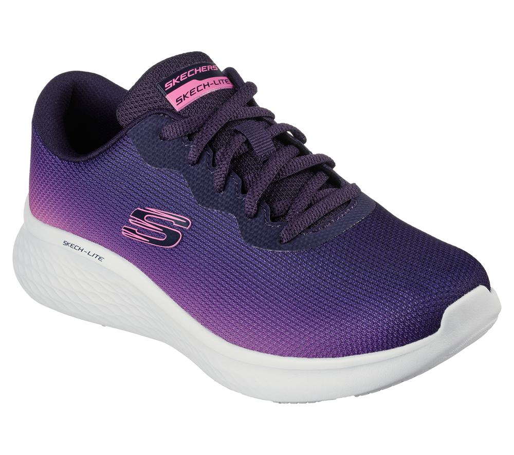 Women Skechers Skech-Lite Pro - Fade Out Lace Up Shoes Navy / Hot Pink  USA |  9321-KMHYD