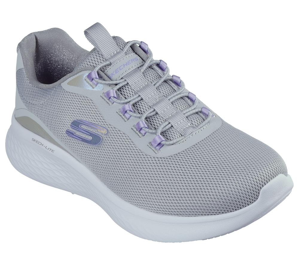 Women Skechers Skech-Lite Pro - Glimmer Me Slip On Shoes Grey / Lavender  USA |  8245-ESWTY