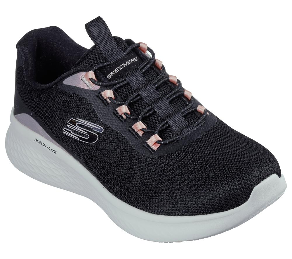 Women Skechers Skech-Lite Pro - Glimmer Me Slip On Shoes Black / Pink  USA |  0415-VLHZY