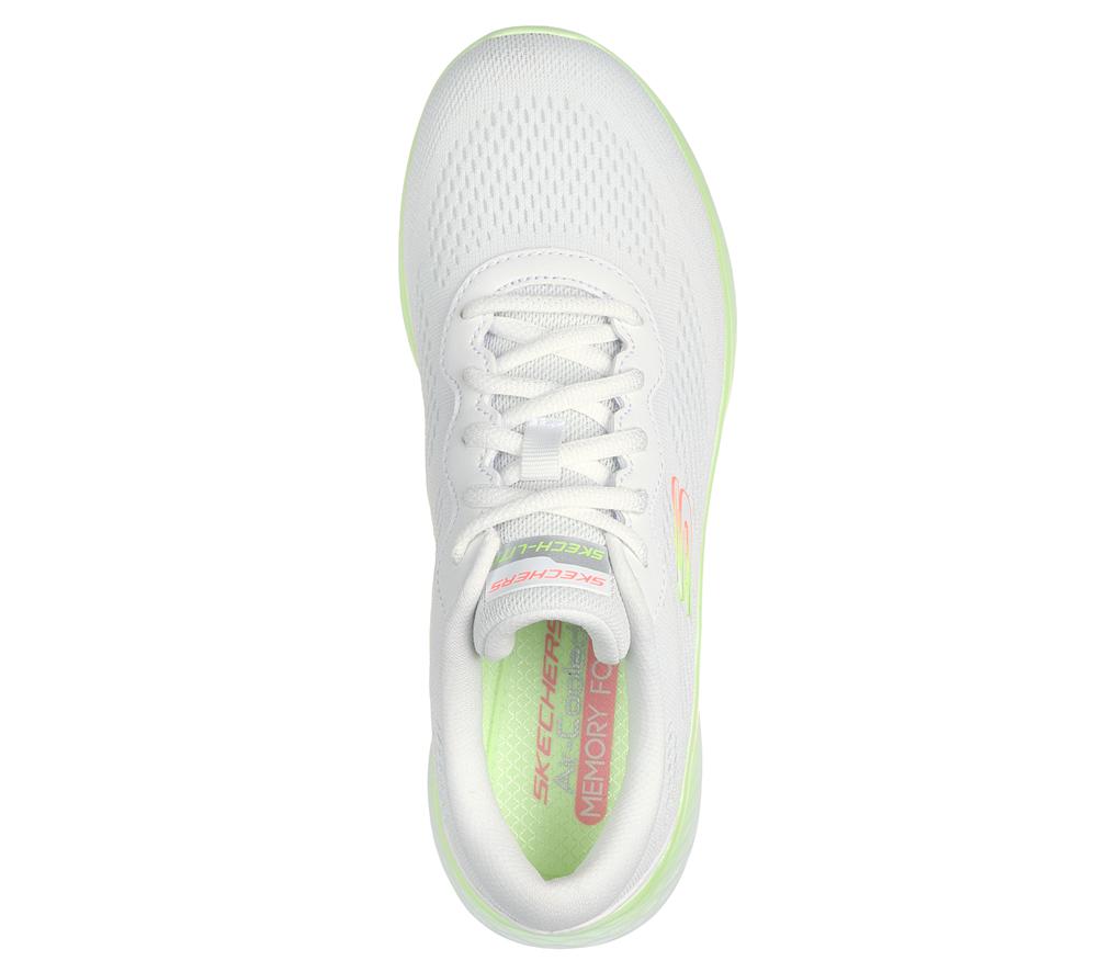 Women Skechers Skech-Lite Pro - Stunning Steps Lace Up Shoes White / Lime  USA |  9578-LSAFX