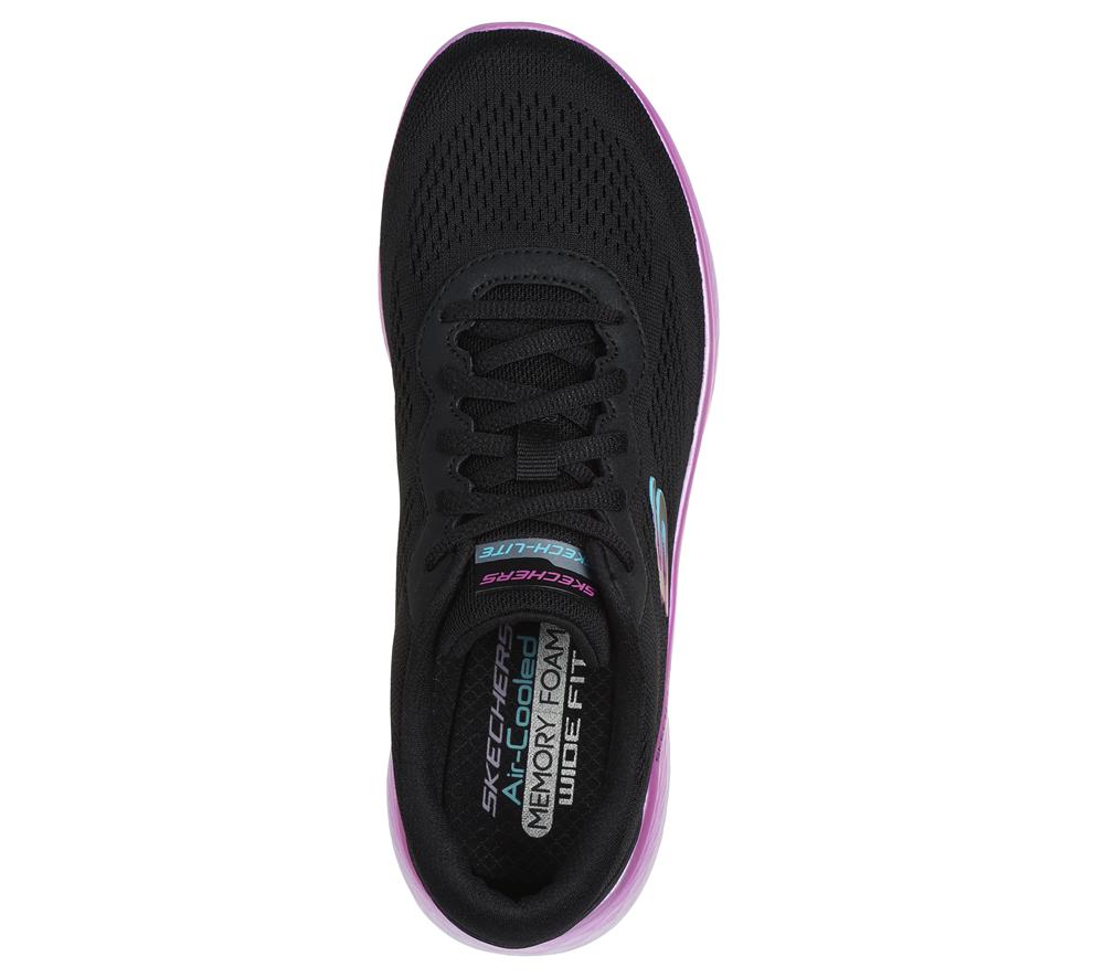 Women Skechers Skech-Lite Pro - Stunning Steps Lace Up Shoes Black / Purple  USA |  1350-PLVIR