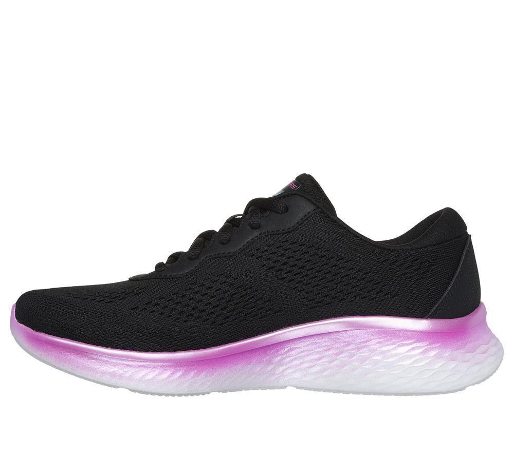 Women Skechers Skech-Lite Pro - Stunning Steps Lace Up Shoes Black / Purple  USA |  1350-PLVIR