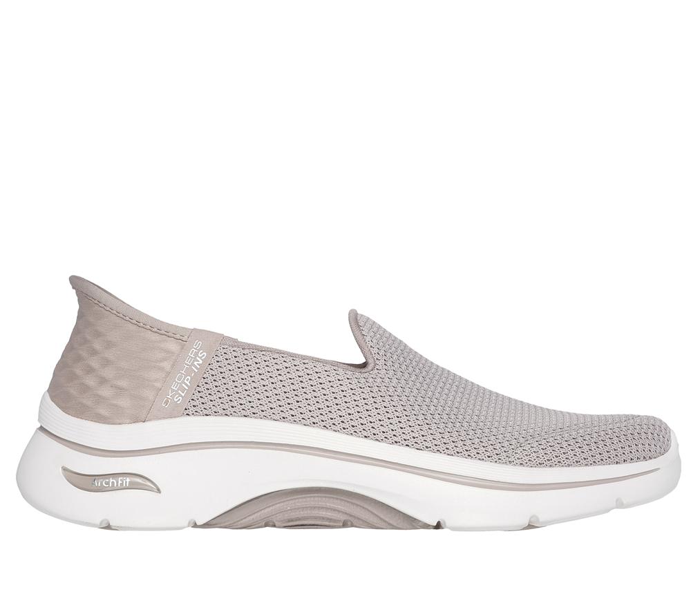 Women Skechers Slip-Ins: GO WALK Arch Fit 2.0 - Delara Hands Free Slip Ins Taupe Brown  USA |  8102-VDSBI