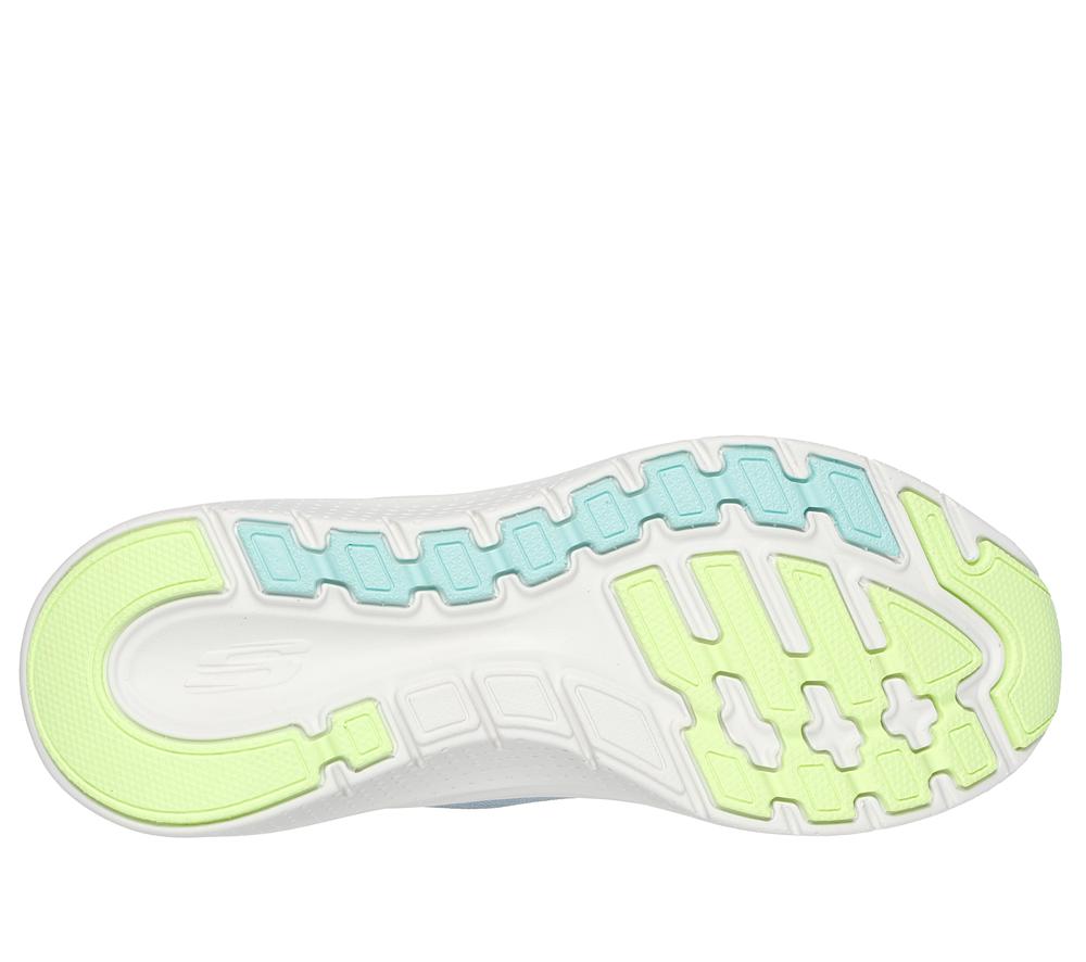 Women Skechers Slip-ins: Arch Fit 2.0 - Easy Chic Slip On Shoes Blue / Lime  USA |  4908-VSFTL