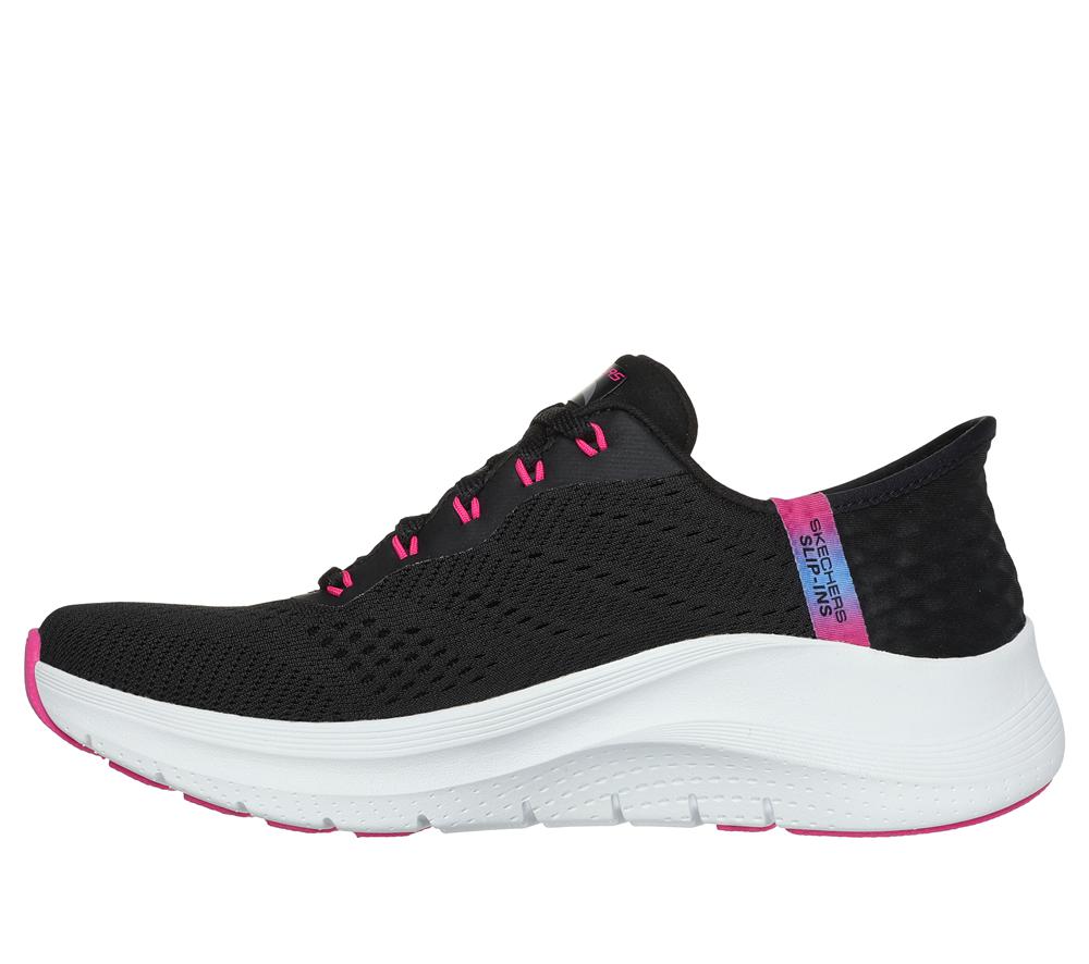 Women Skechers Slip-ins: Arch Fit 2.0 - Easy Chic Slip On Shoes Black / Hot Pink  USA |  0518-VYTMA