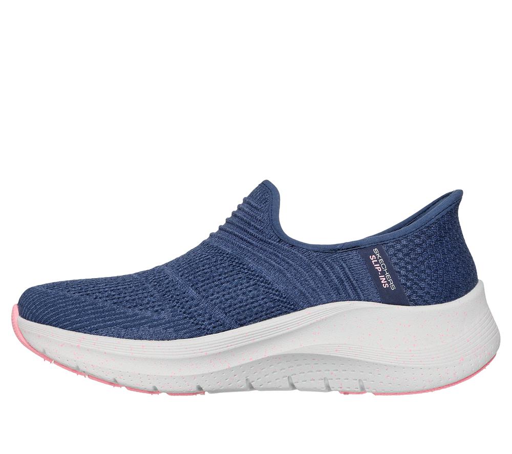 Women Skechers Slip-ins: Arch Fit 2.0 - Right as Rain Slip On Shoes Navy / Pink  USA |  1284-HADNR