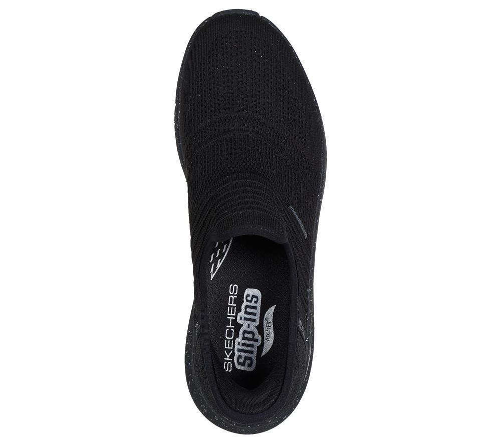 Women Skechers Slip-ins: Arch Fit 2.0 - Right as Rain Slip On Shoes Black  USA |  6143-FDYRS