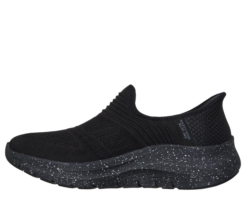 Women Skechers Slip-ins: Arch Fit 2.0 - Right as Rain Slip On Shoes Black  USA |  6143-FDYRS