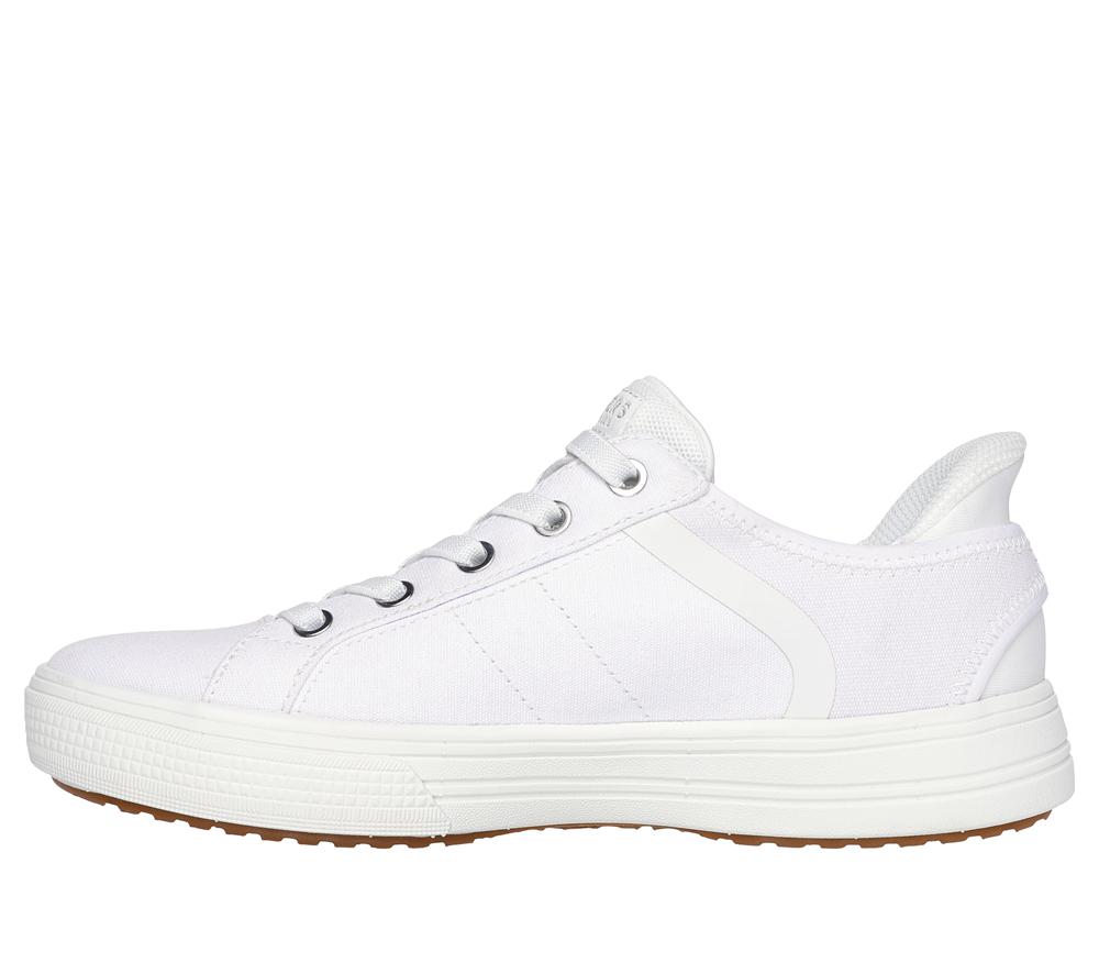 Women Skechers Slip-ins: Arch Fit Arcade - Forever Cozy Canvas Shoes White  USA |  2196-DWBVQ