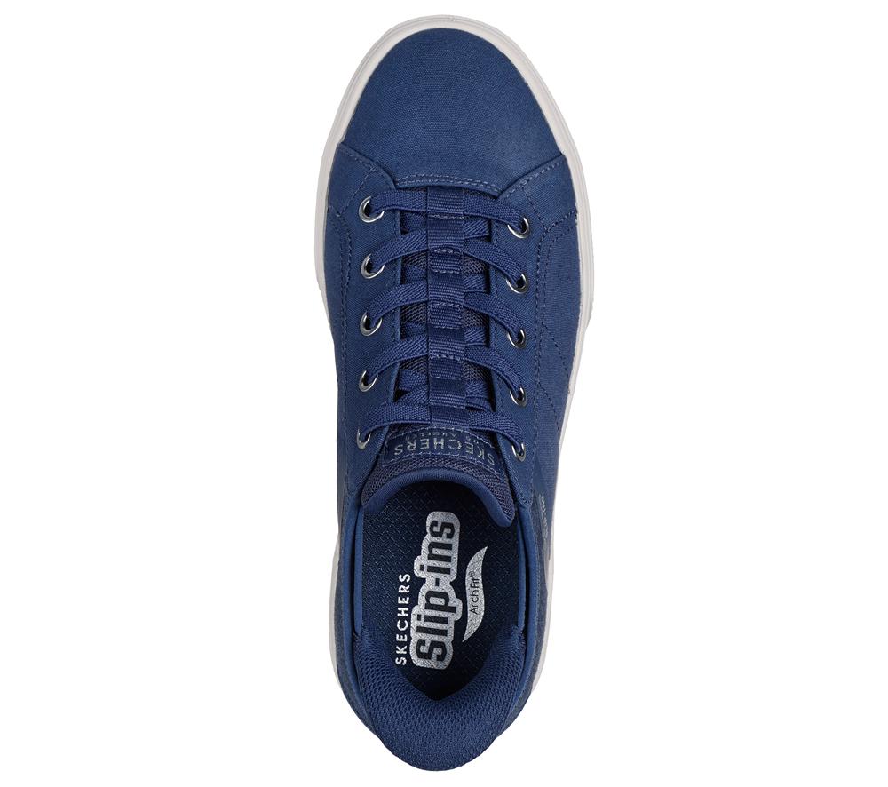 Women Skechers Slip-ins: Arch Fit Arcade - Forever Cozy Canvas Shoes Navy  USA |  8406-FVUNT