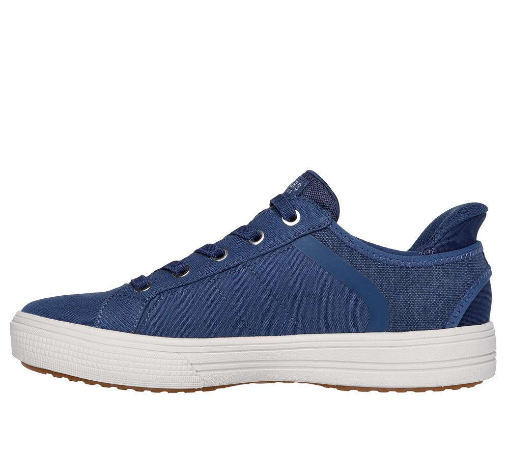 Women Skechers Slip-ins: Arch Fit Arcade - Forever Cozy Canvas Shoes Navy  USA |  8406-FVUNT