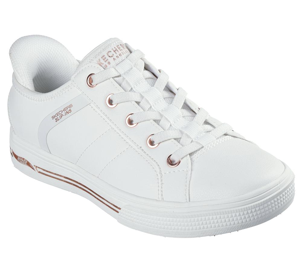 Women Skechers Slip-ins: Arch Fit Arcade - Ease-N Sneakers White  USA |  9718-XDINO