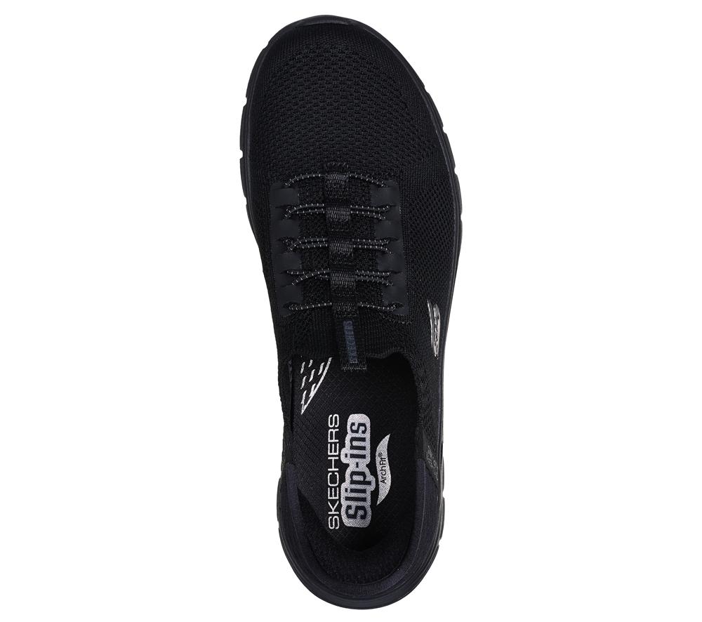 Women Skechers Slip-ins: Arch Fit Vista - Aspiration Slip On Shoes Black  USA |  4153-NOUFR
