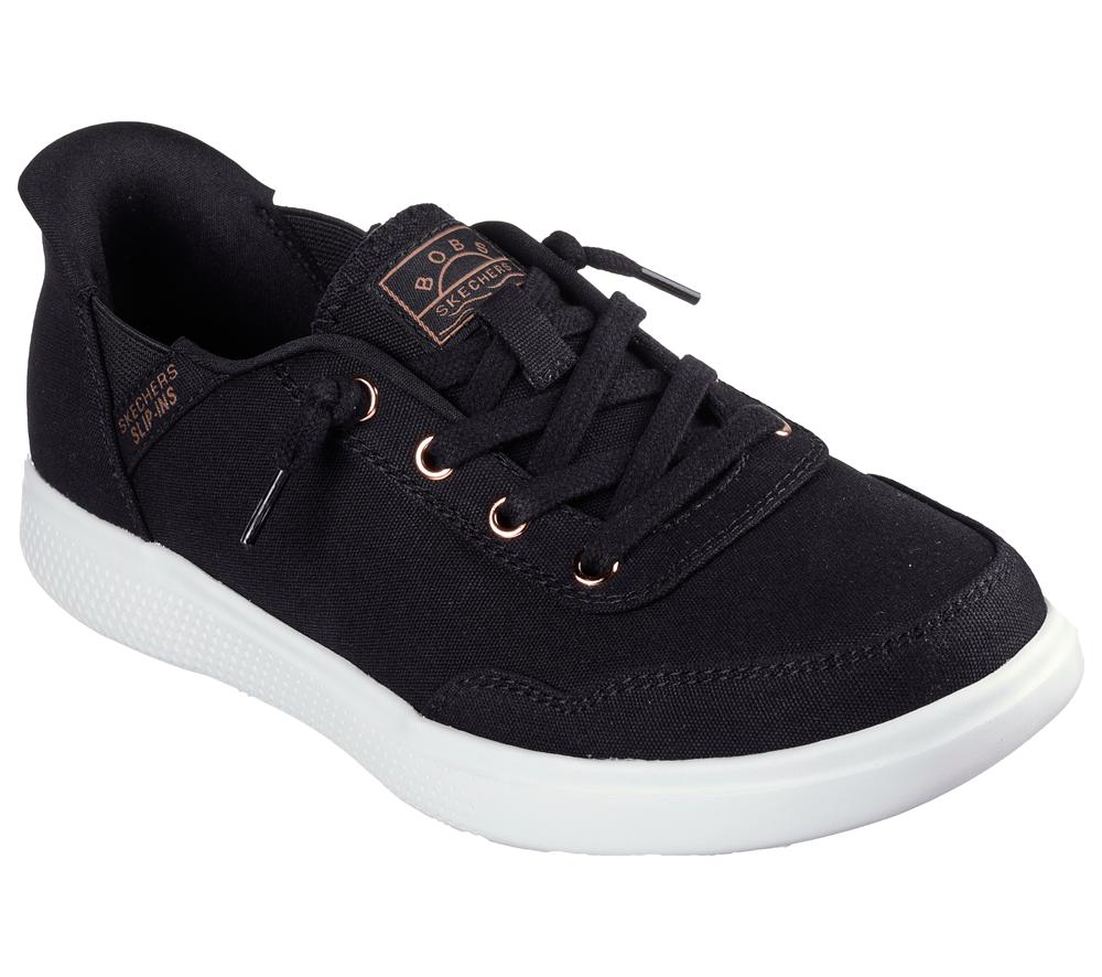 Women Skechers Slip-ins: BOBS Skip Cute - B Cute Sweet Hands Free Slip Ins Black  USA |  5264-RHDOA