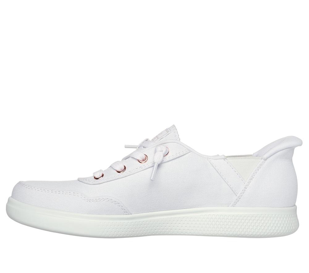 Women Skechers Slip-ins: BOBS Skip Cute - B Cute Sweet Canvas Shoes White  USA |  9238-WSNGC