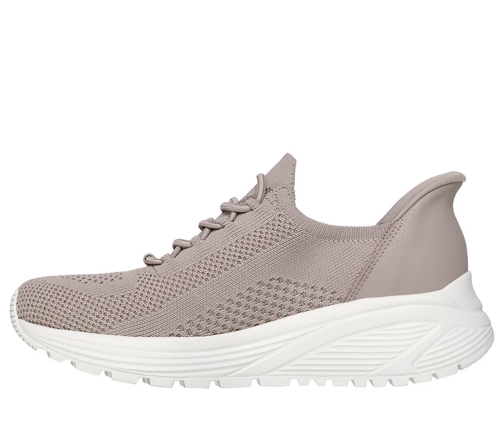 Women Skechers Slip-ins: BOBS Sport Sparrow 2.0 - Lucky Run Slip On Shoes Taupe Brown  USA |  3107-NRSIQ