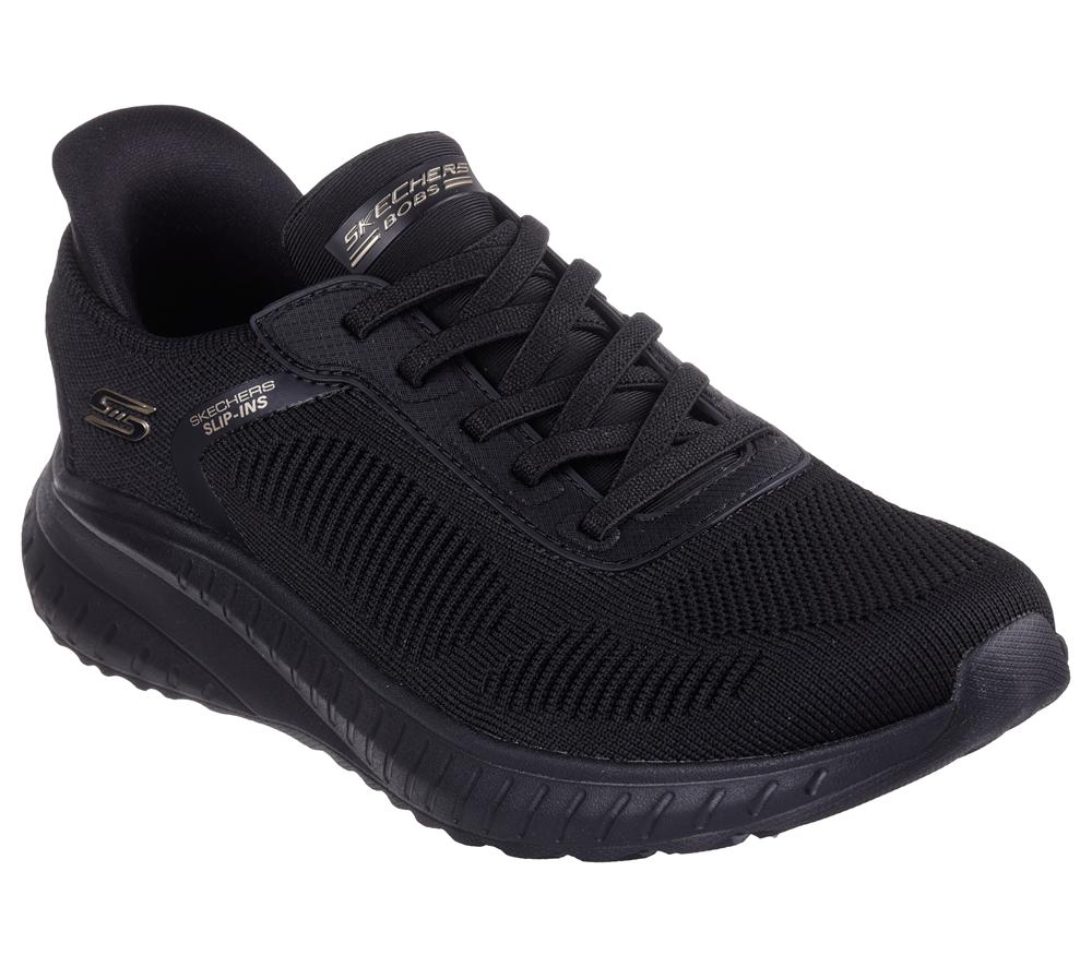 Women Skechers Slip-ins: BOBS Sport Squad Chaos Hands Free Slip Ins Black  USA |  3408-NAUSR