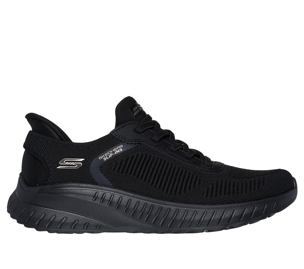 Women Skechers Slip-ins: BOBS Sport Squad Chaos Hands Free Slip Ins Black  USA |  3408-NAUSR