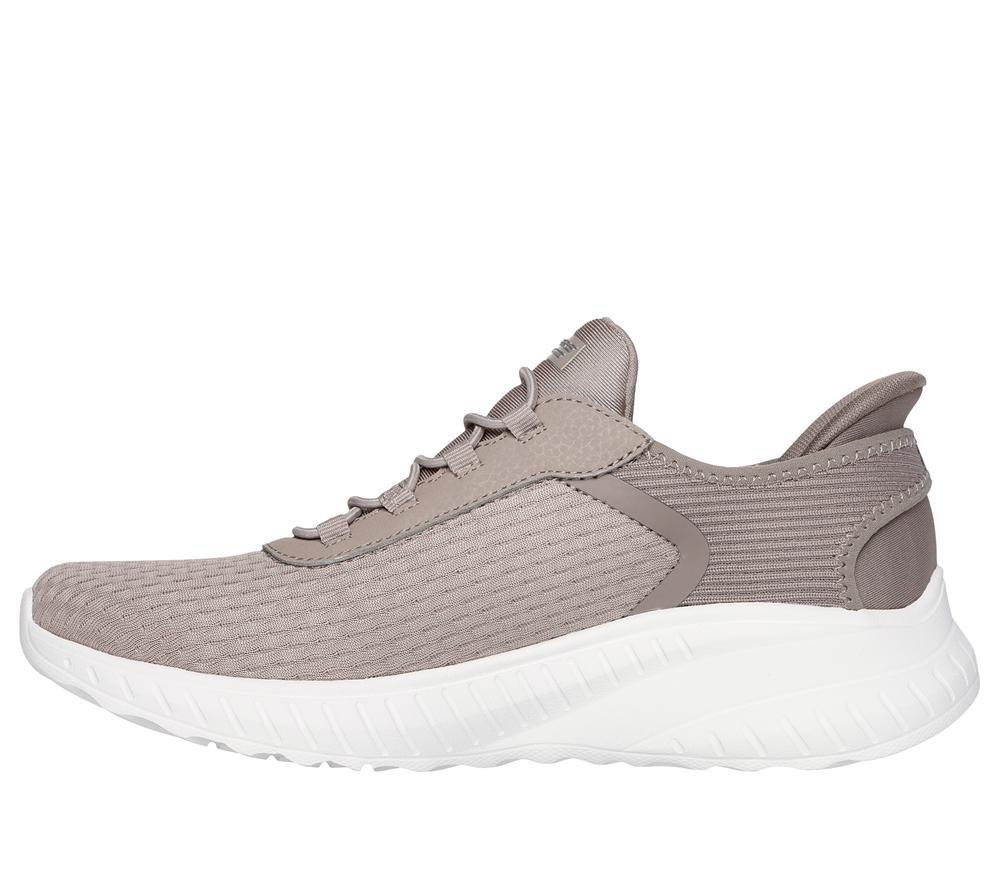 Women Skechers Slip-ins: BOBS Sport Squad Chaos Hands Free Slip Ins Taupe Brown  USA |  1758-JQFIO