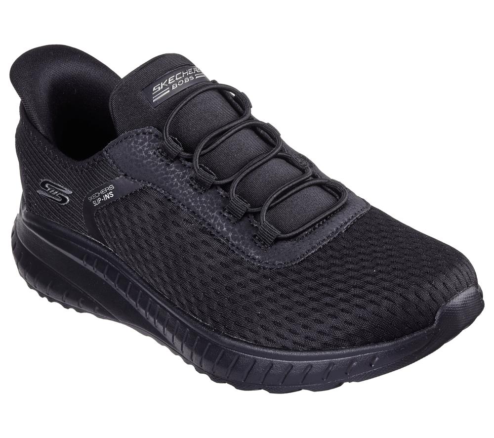 Women Skechers Slip-ins: BOBS Sport Squad Chaos Hands Free Slip Ins Black  USA |  5914-WDHFO