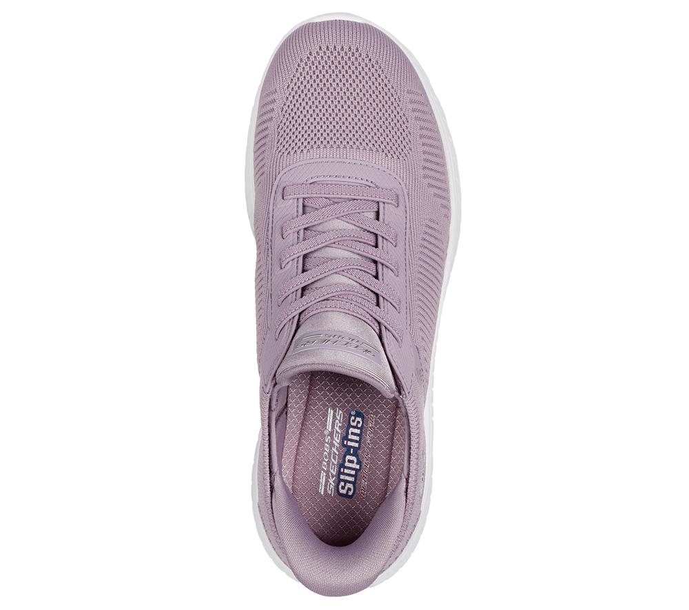 Women Skechers Slip-ins: BOBS Sport Squad Chaos Slip On Shoes Lavender Purple  USA |  2467-OVKCW