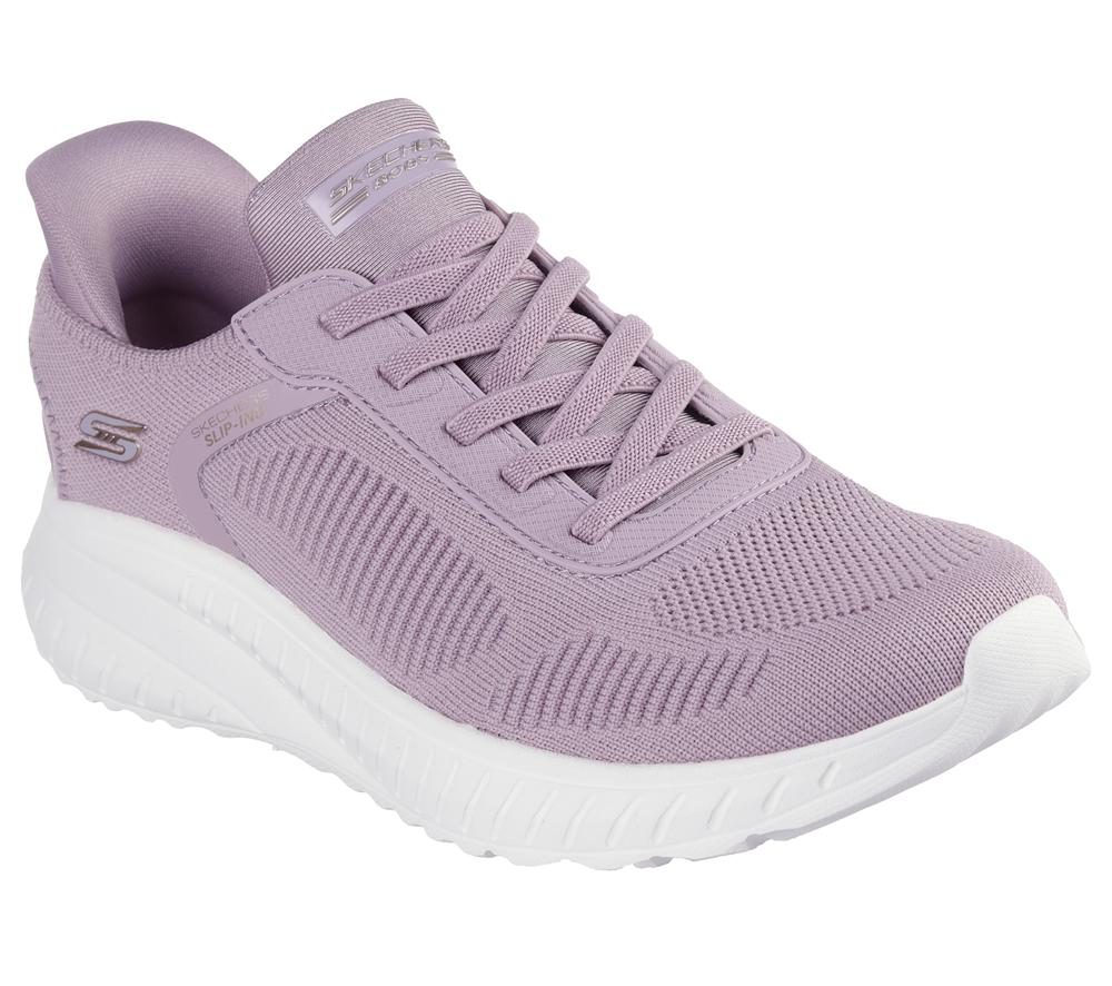 Women Skechers Slip-ins: BOBS Sport Squad Chaos Slip On Shoes Lavender Purple  USA |  2467-OVKCW