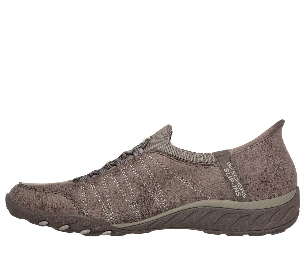 Women Skechers Slip-ins: Breathe-Easy - Home-Body Hands Free Slip Ins Dark Taupe  USA |  1429-EGANH