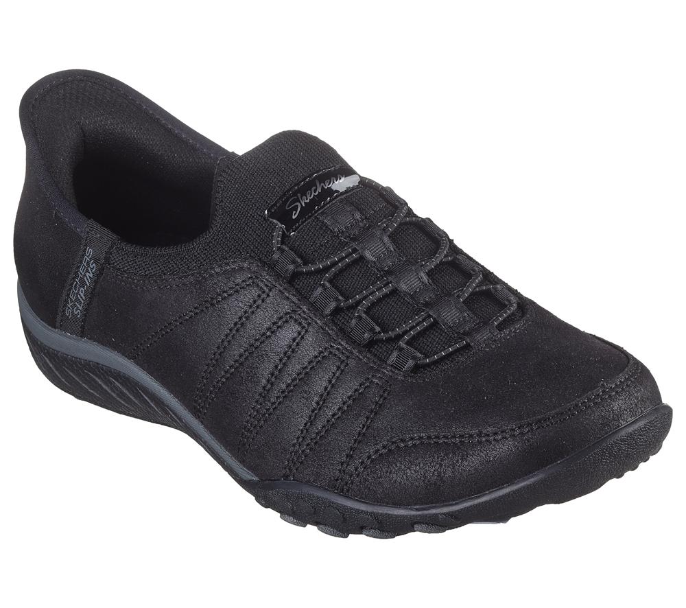 Women Skechers Slip-ins: Breathe-Easy - Home-Body Slip On Shoes Black  USA |  8621-ENMFC