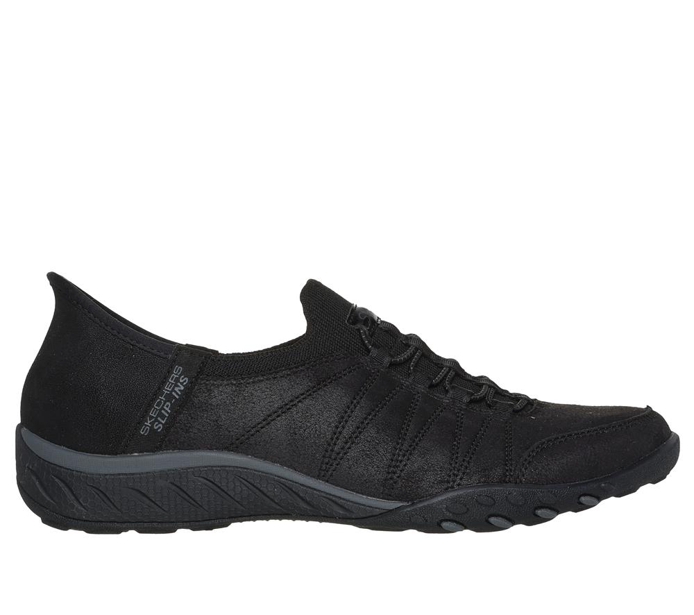 Women Skechers Slip-ins: Breathe-Easy - Home-Body Slip On Shoes Black  USA |  8621-ENMFC