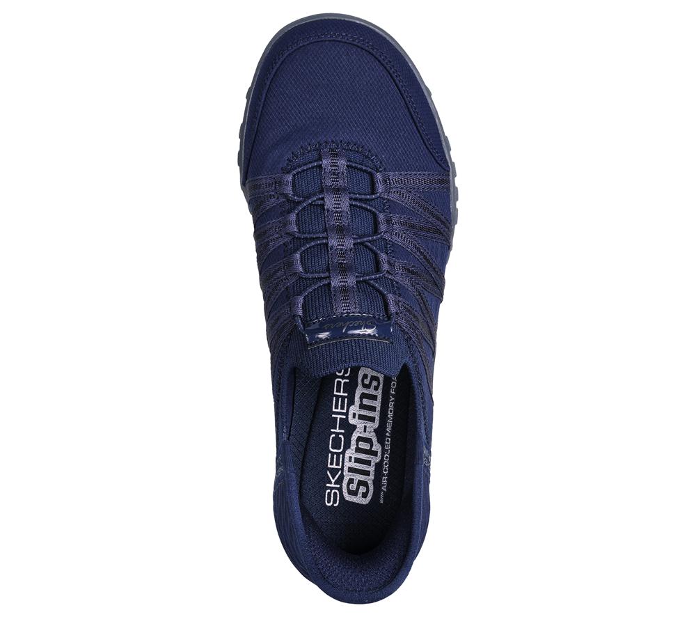 Women Skechers Slip-ins: Breathe-Easy - Roll-With-Me Hands Free Slip Ins Navy  USA |  1573-EXFPK