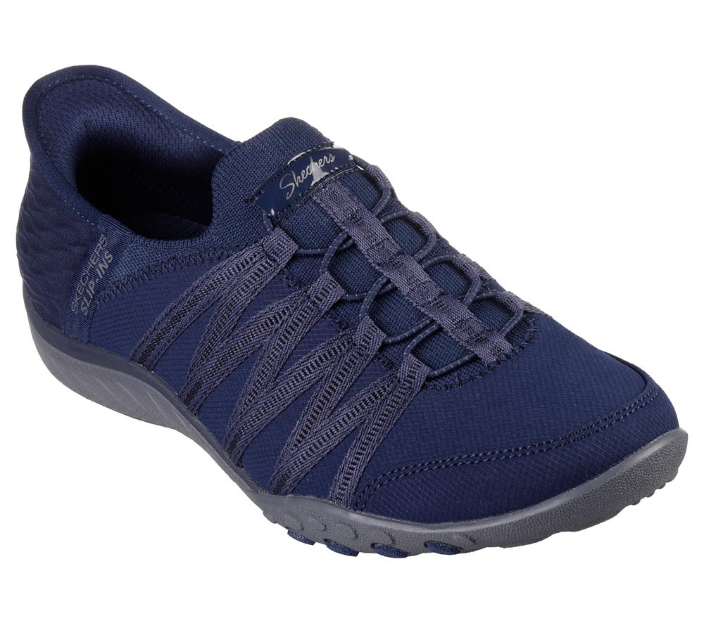 Women Skechers Slip-ins: Breathe-Easy - Roll-With-Me Hands Free Slip Ins Navy  USA |  1573-EXFPK