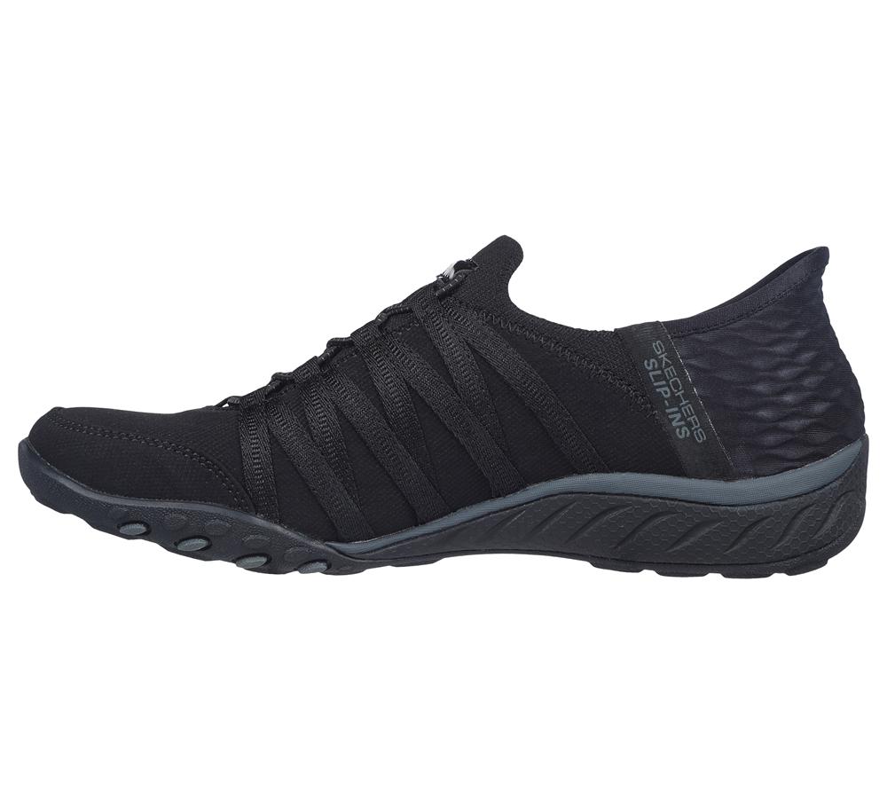 Women Skechers Slip-ins: Breathe-Easy - Roll-With-Me Hands Free Slip Ins Black  USA |  0851-QMRFL