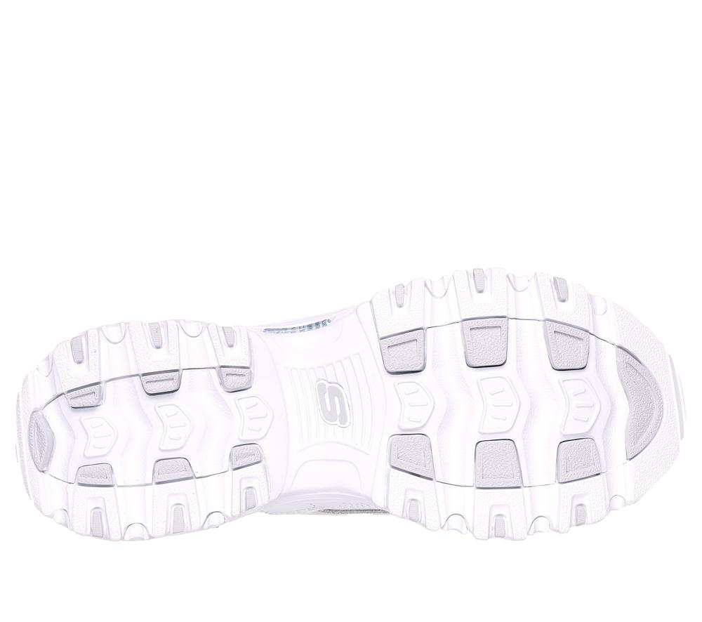Women Skechers Slip-ins: D'Lites - New Scene Hands Free Slip Ins White / Silver  USA |  6529-DSMIW