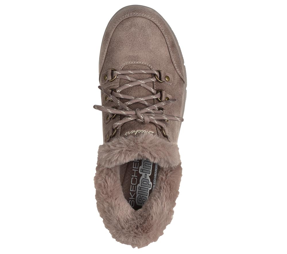 Women Skechers Slip-ins: Easy Going - Fall Adventures Boots Taupe Brown  USA |  3170-UFRVI