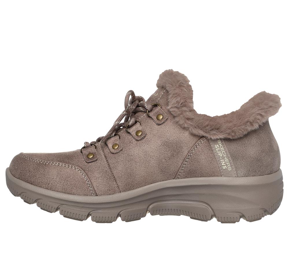 Women Skechers Slip-ins: Easy Going - Fall Adventures Boots Taupe Brown  USA |  3170-UFRVI