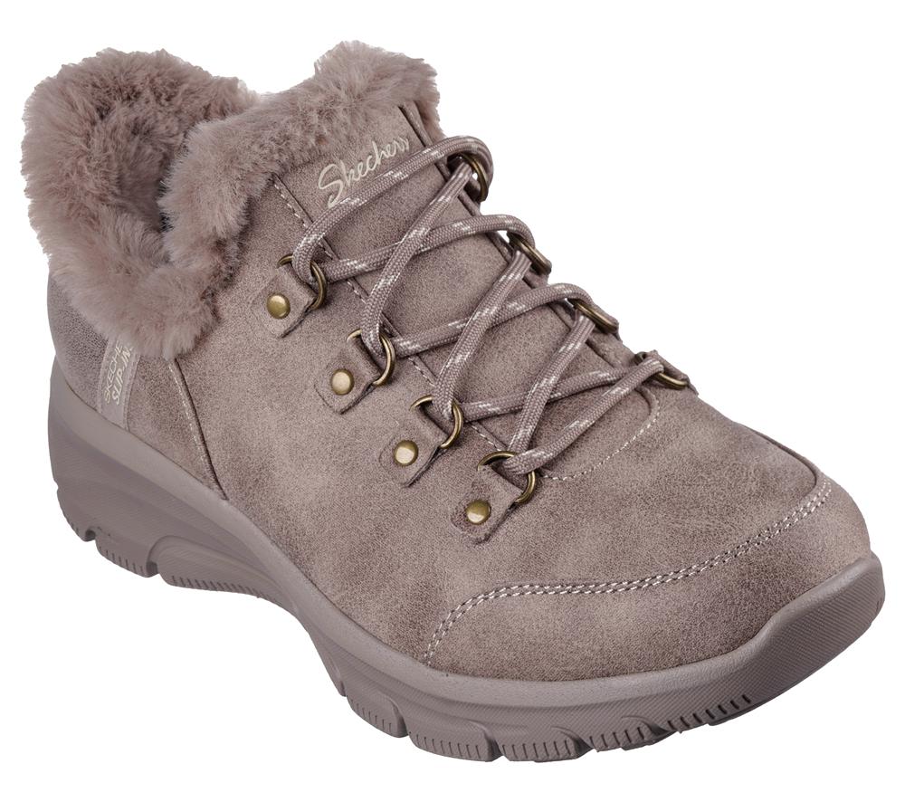 Women Skechers Slip-ins: Easy Going - Fall Adventures Boots Taupe Brown  USA |  3170-UFRVI
