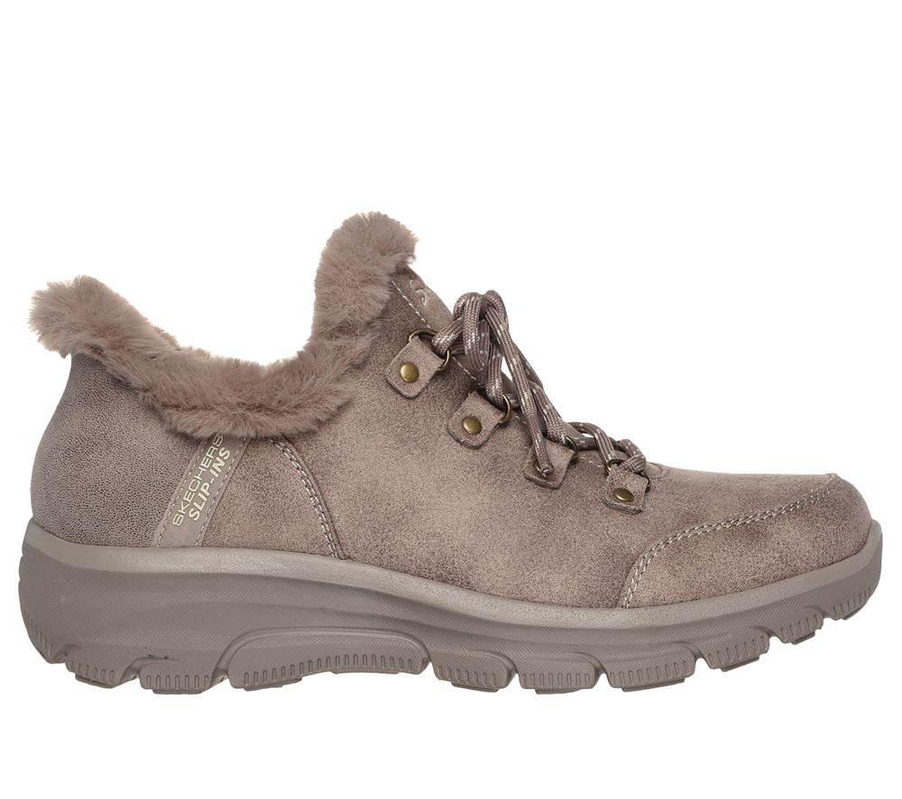 Women Skechers Slip-ins: Easy Going - Fall Adventures Boots Taupe Brown  USA |  3170-UFRVI