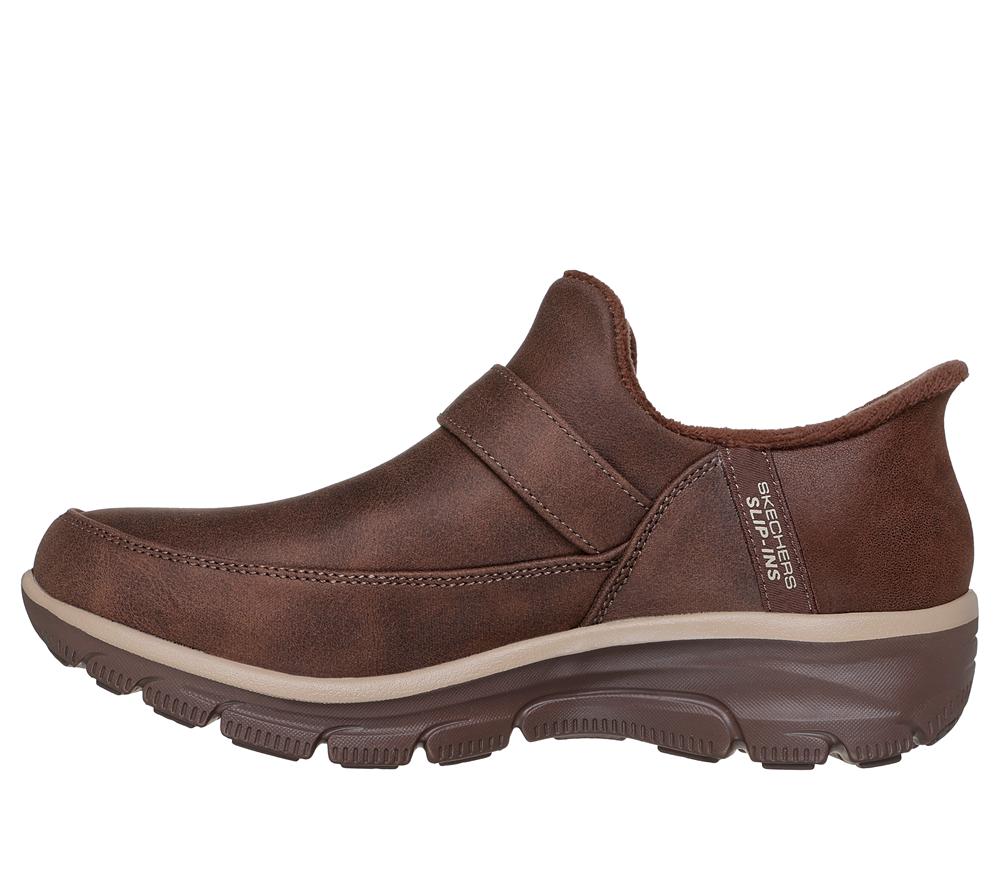 Women Skechers Slip-ins: Easy Going - Fun Habits Boots Chocolate Brown  USA |  7263-RSEPG
