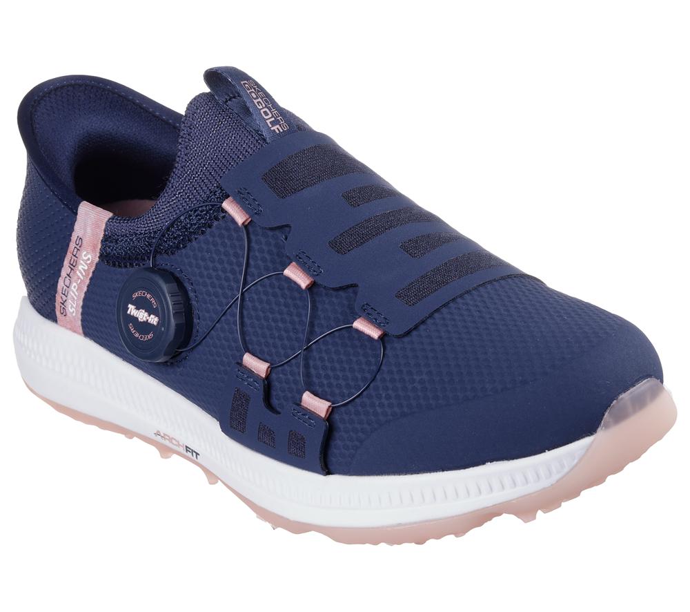Women Skechers Slip-ins: GO GOLF Elite 5 - Slip 'In Hands Free Slip Ins Navy / Pink  USA |  8241-DRSUY