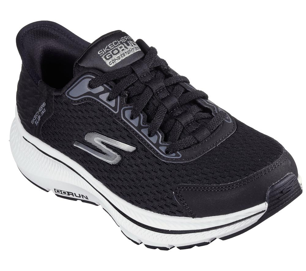 Women Skechers Slip-ins: GO RUN Consistent 2.0 - Endure Slip On Shoes Black / Silver  USA |  8941-VUPEK