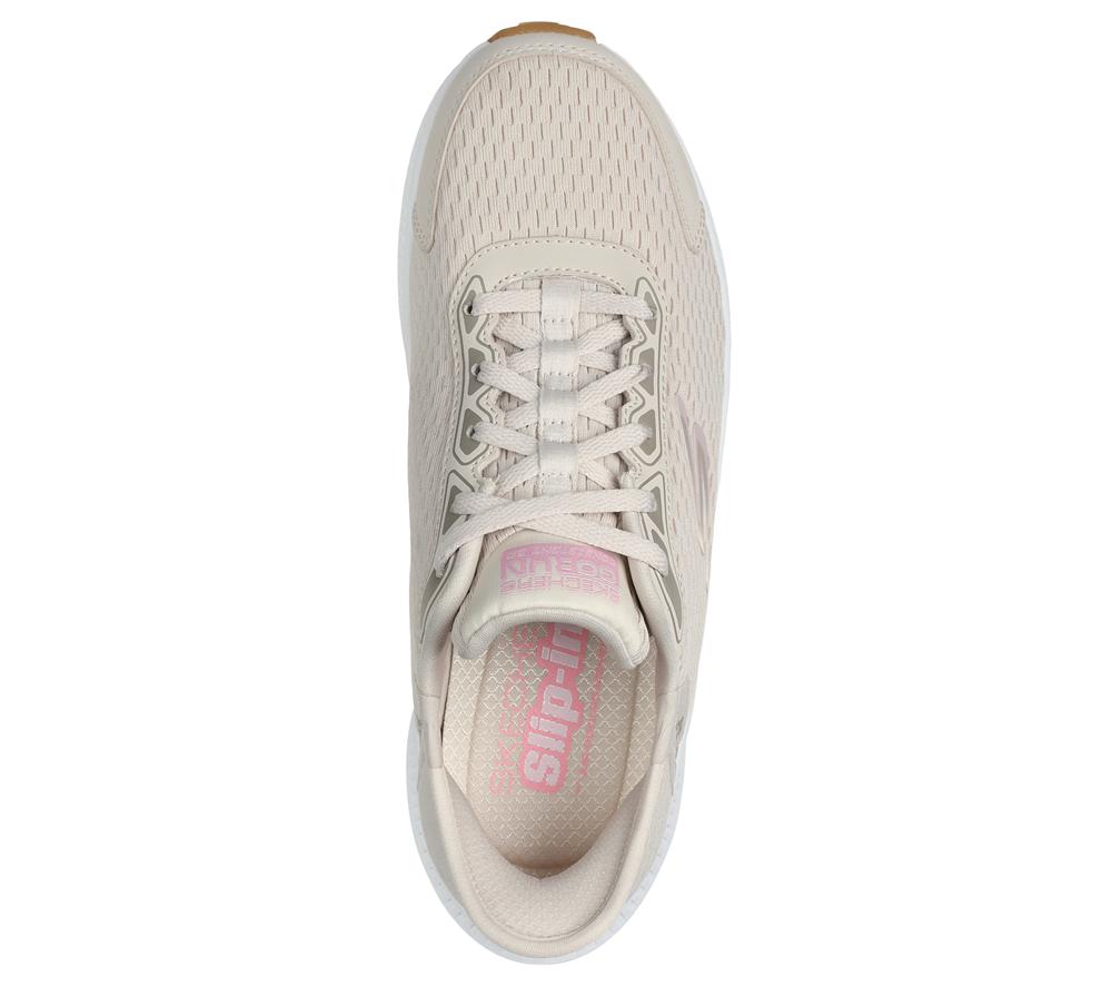 Women Skechers Slip-ins: GO RUN Consistent 2.0 - Endure Hands Free Slip Ins Natural / Pink  USA |  3680-SCLOP