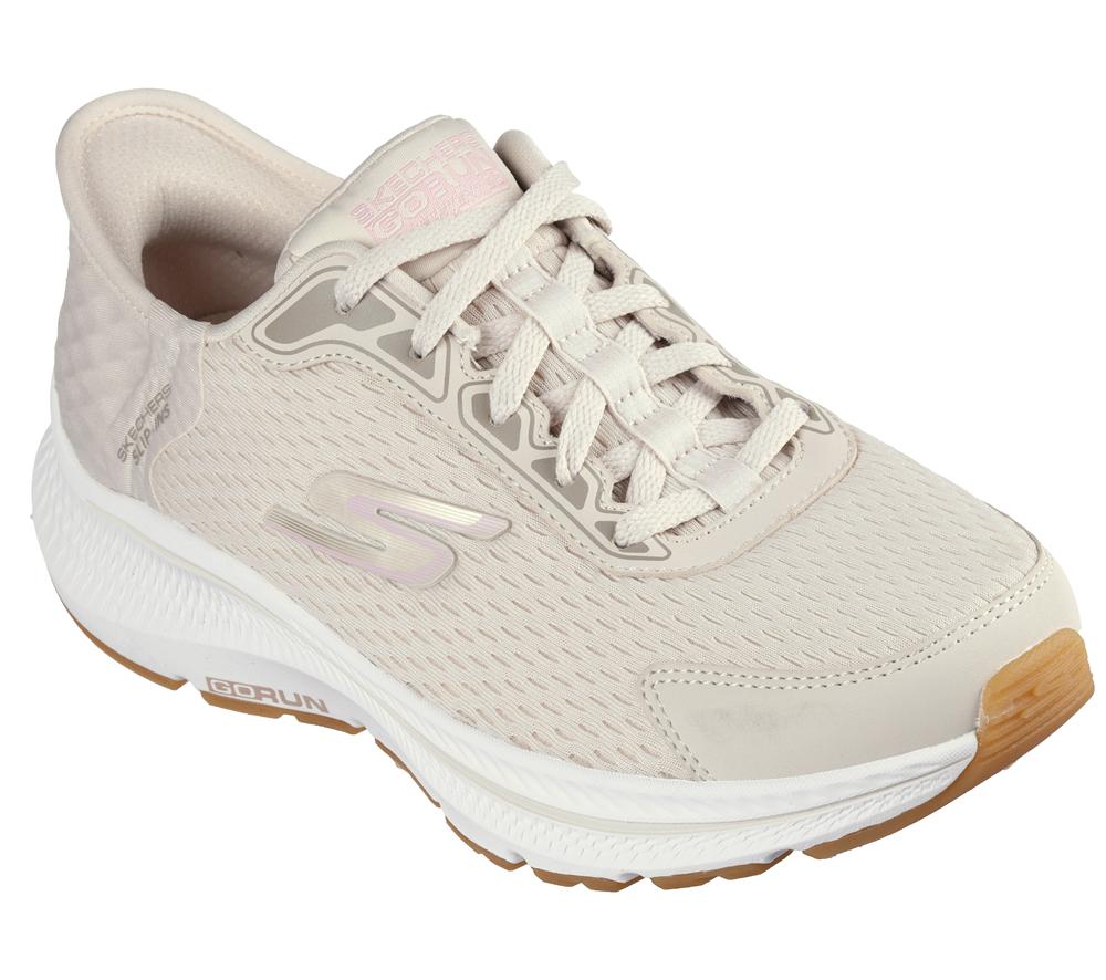 Women Skechers Slip-ins: GO RUN Consistent 2.0 - Endure Hands Free Slip Ins Natural / Pink  USA |  3680-SCLOP